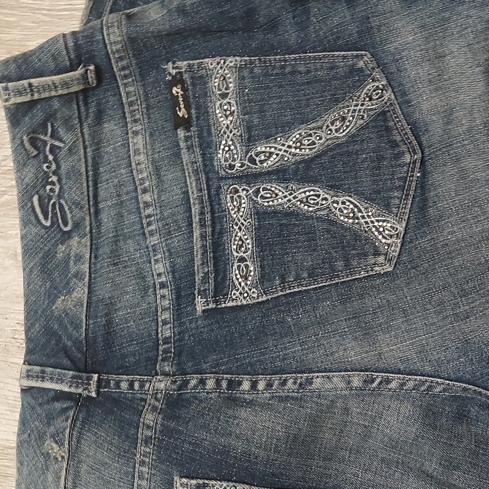 COPY - 90s pop princesses! Blinged out sparkly seven 7 luxe premium vintage jea… - Picture 2 of 4